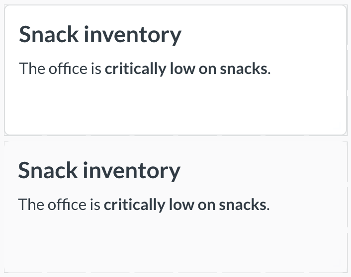 ​The same text card shown twice: with its background on (top) and removed (bottom)