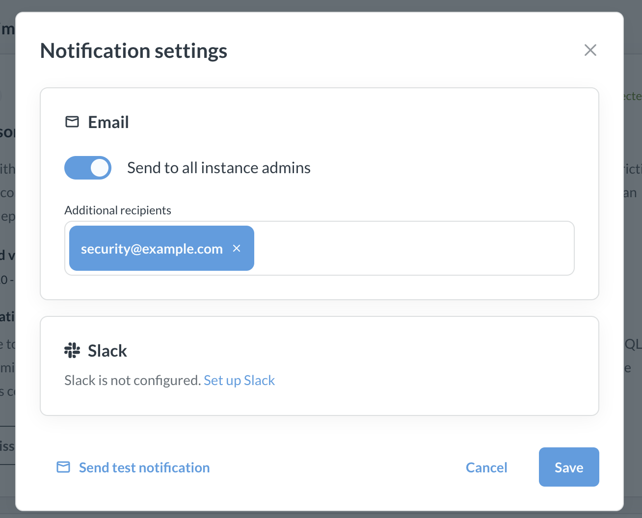 Security notification