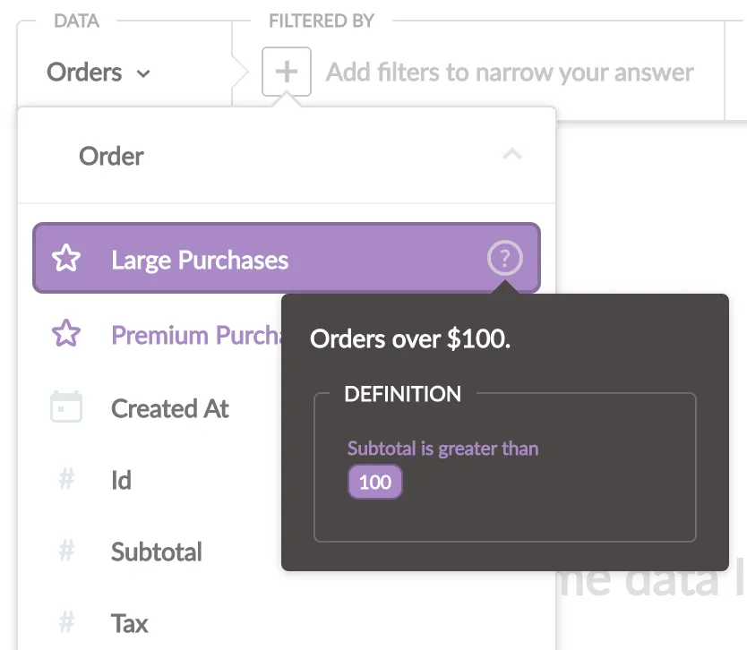 Segment in dropdown