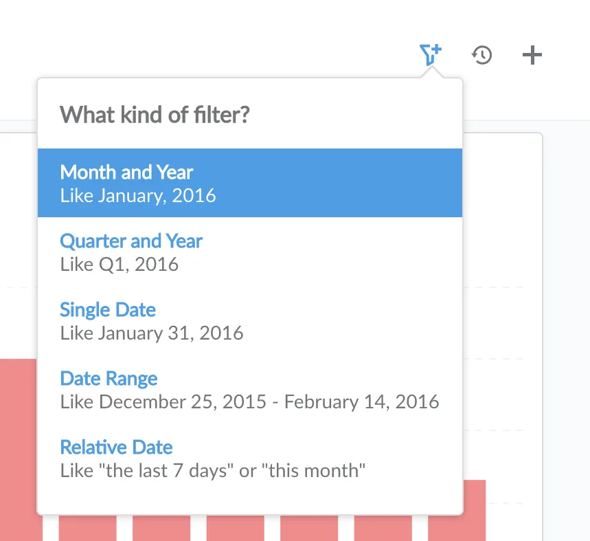 Choose filter type