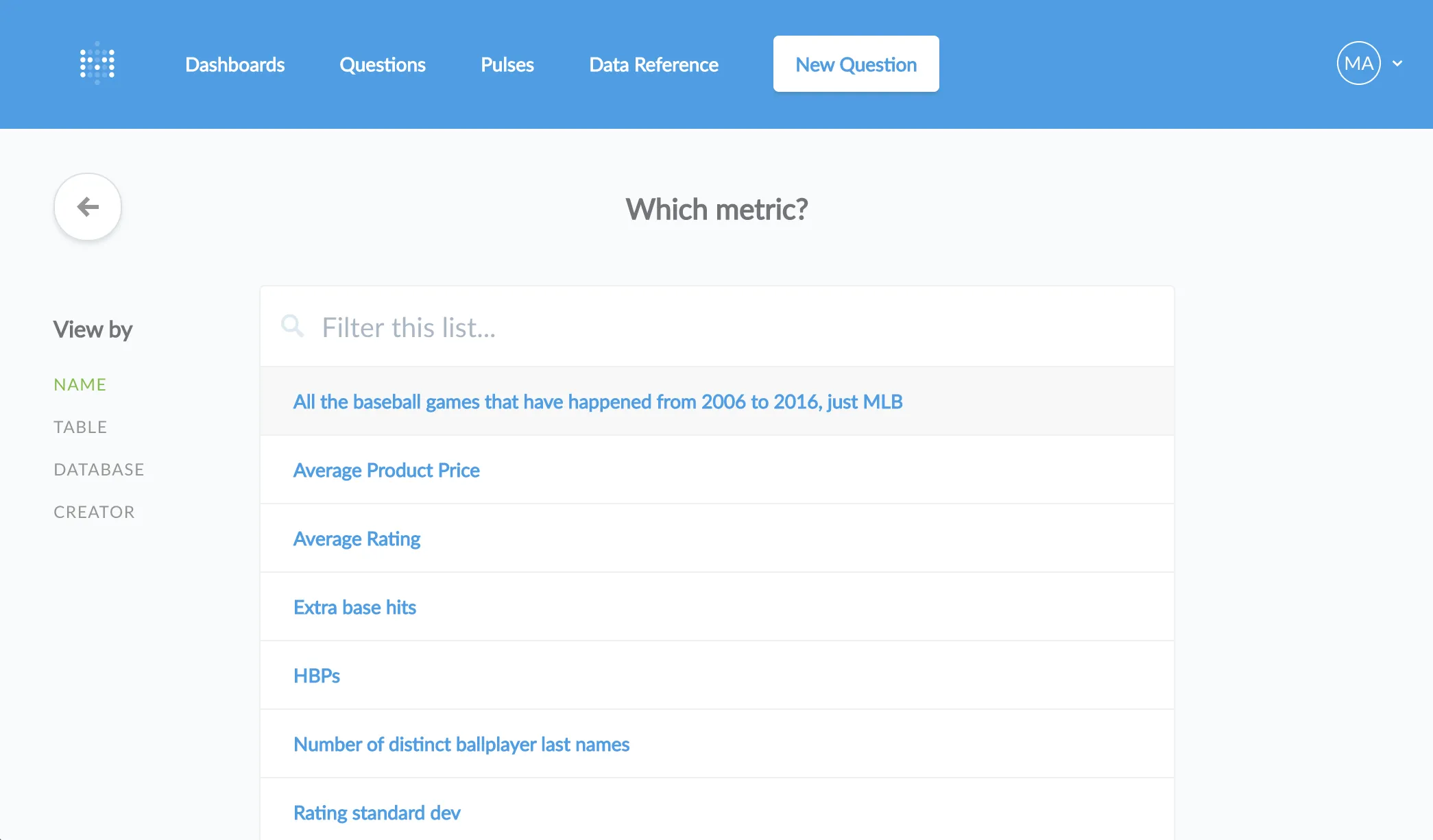 List of metrics