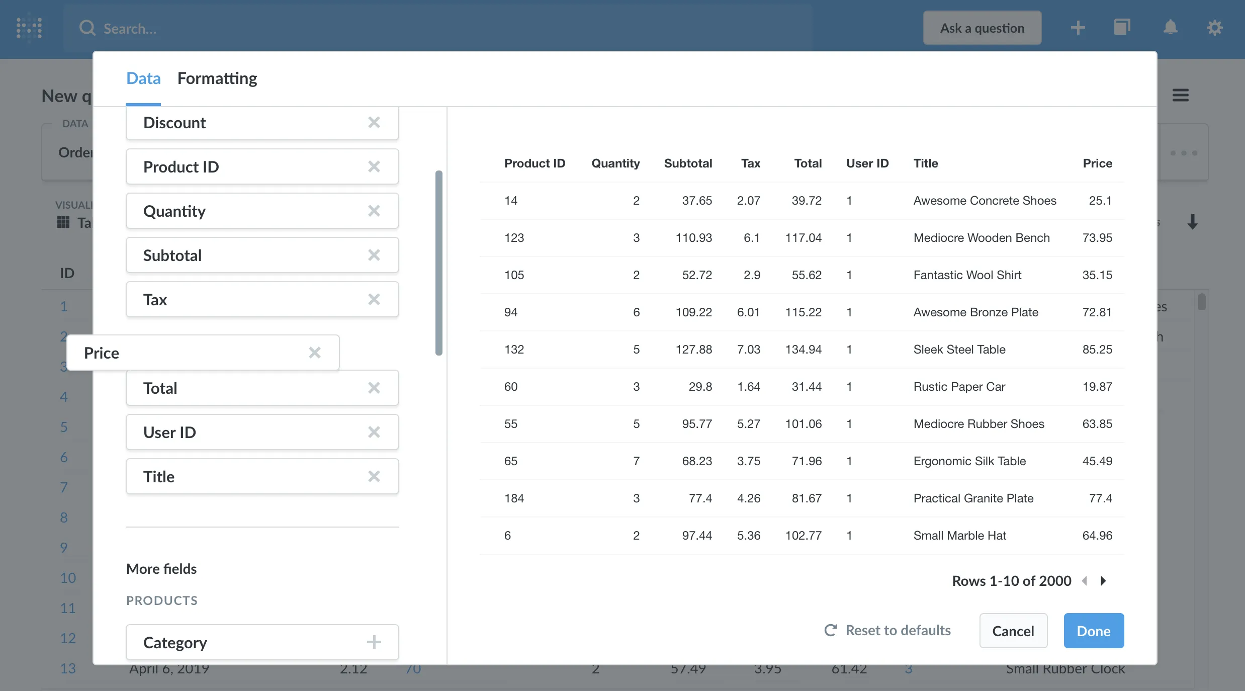 Additional fields