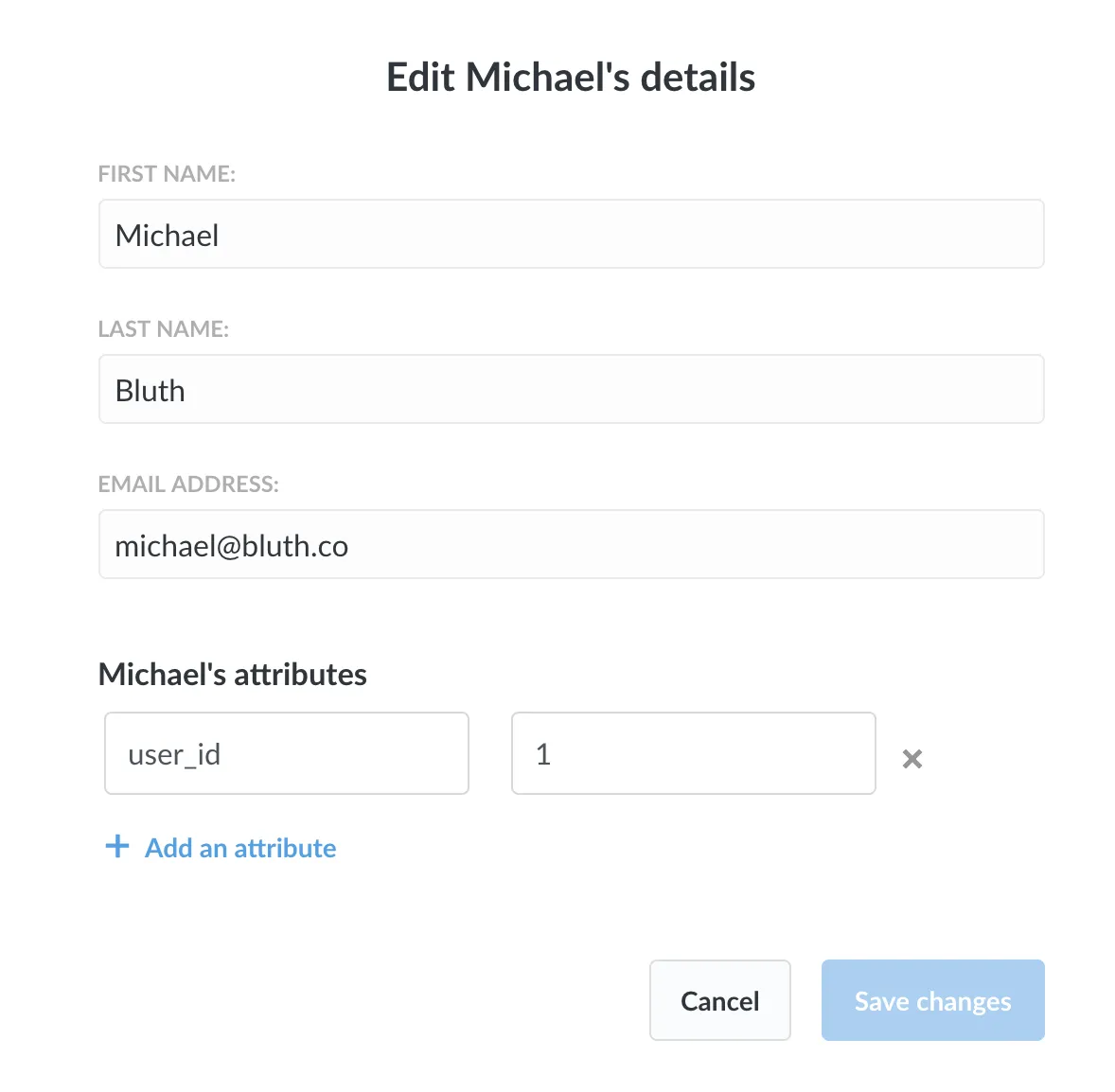 User details