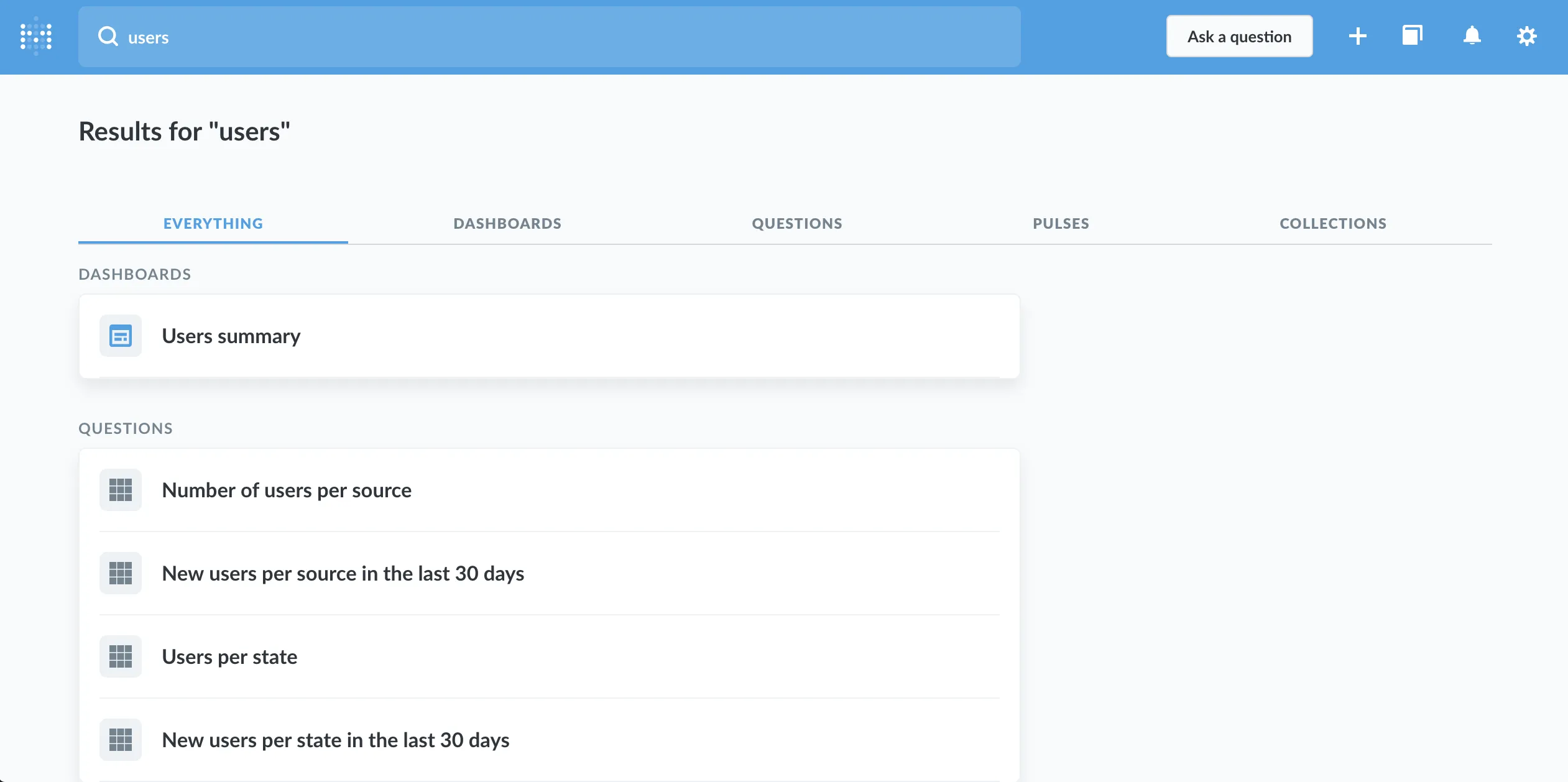 Search results