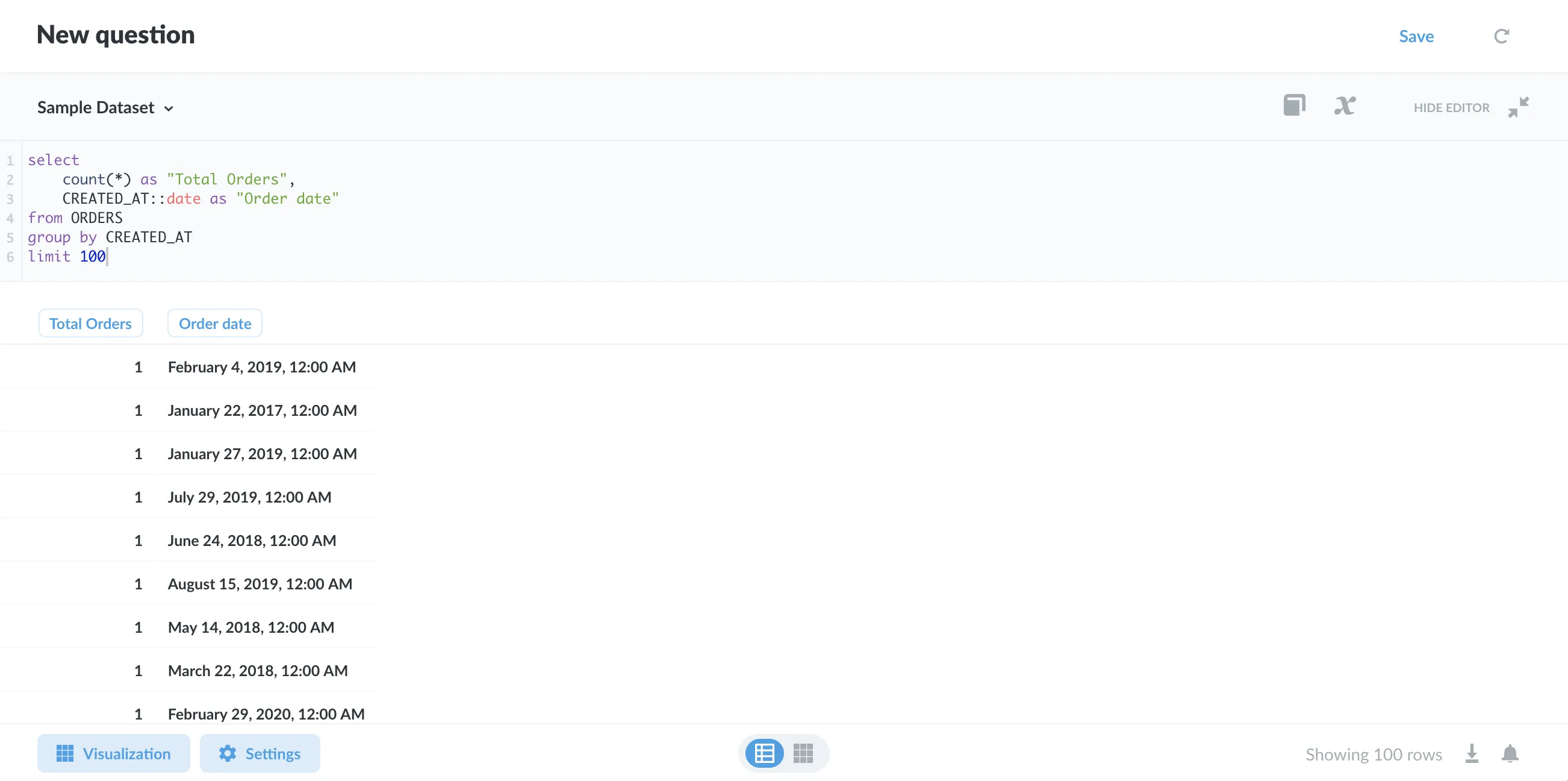 SQL editor
