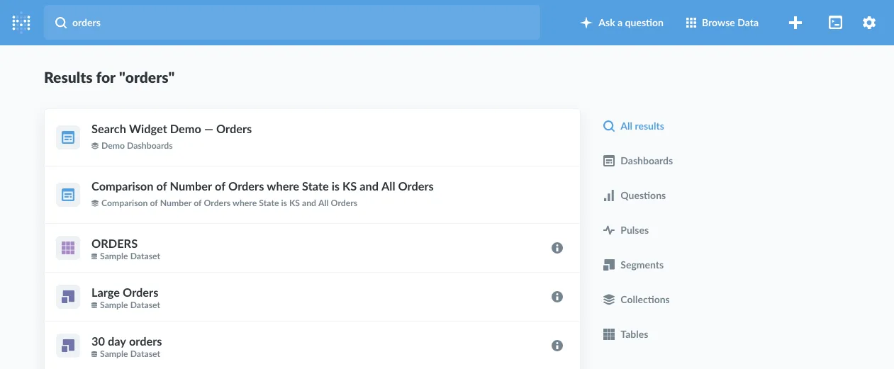 Search results