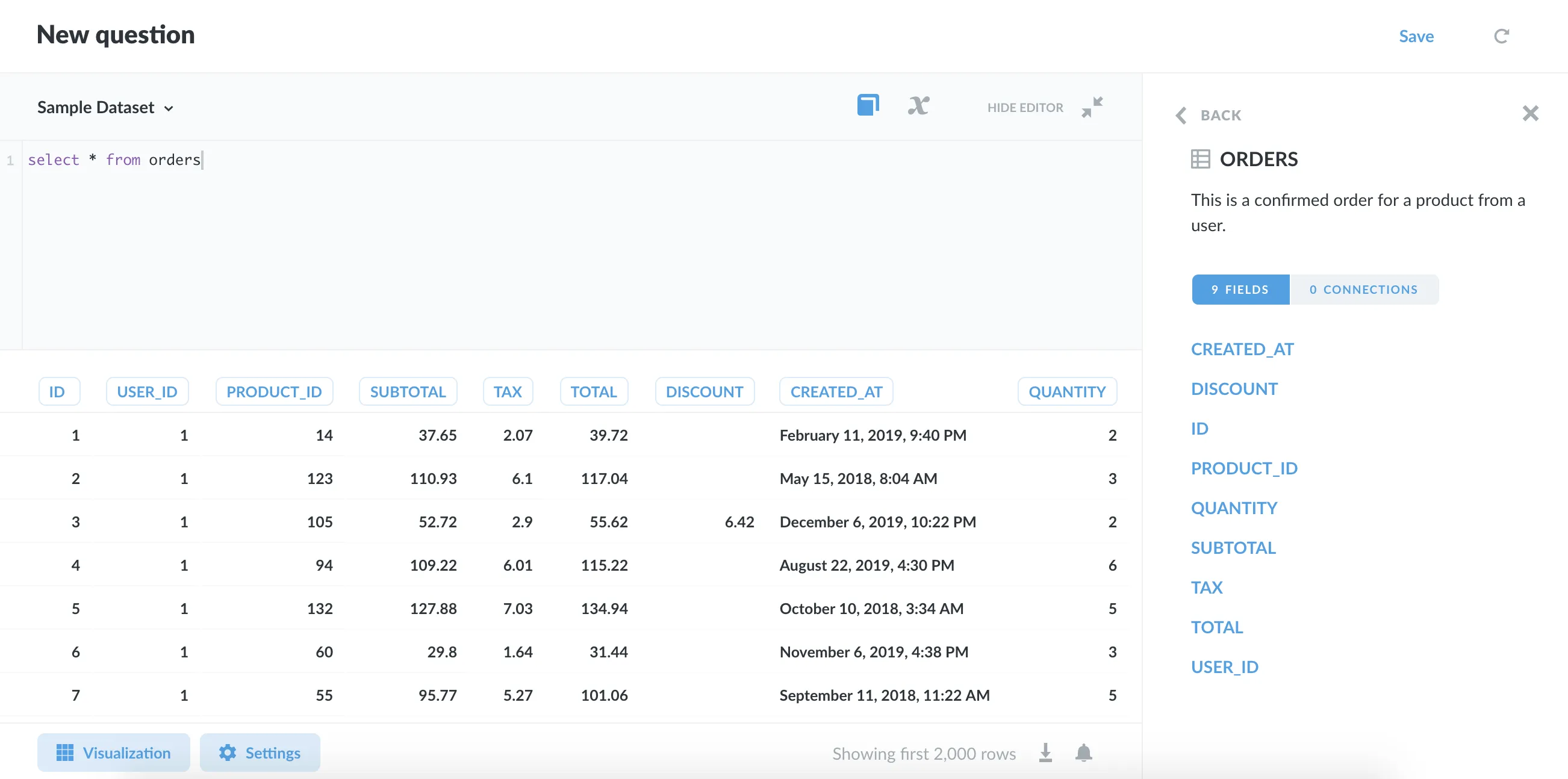 Data reference sidebar