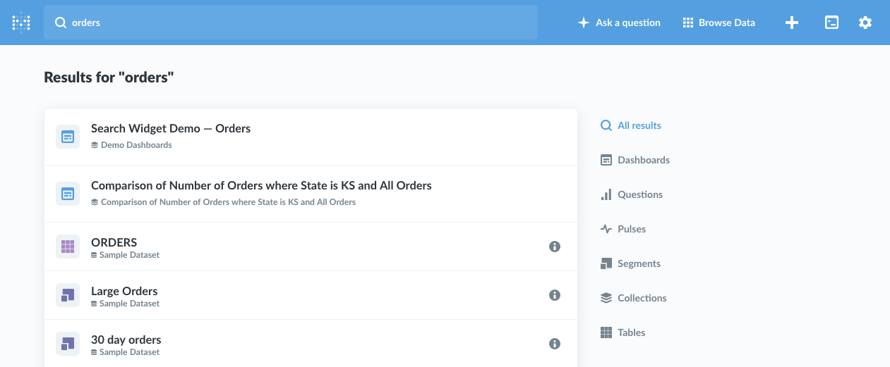 Search results
