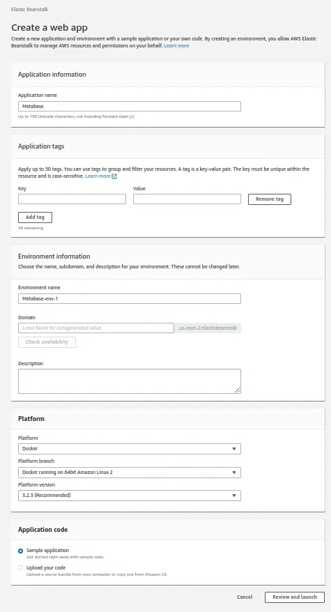 Elastic Beanstalk First Screen
