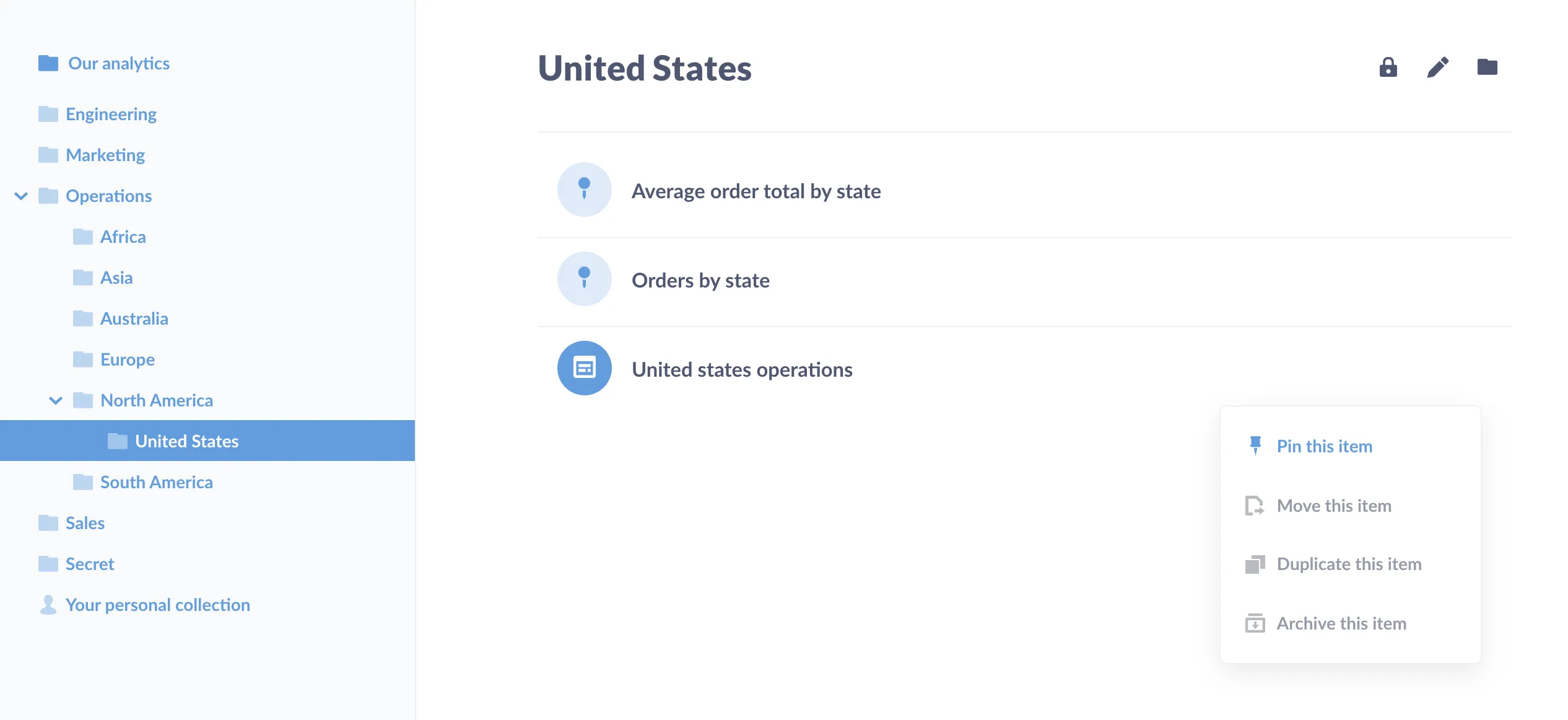 Pinning a dashboard in a collection