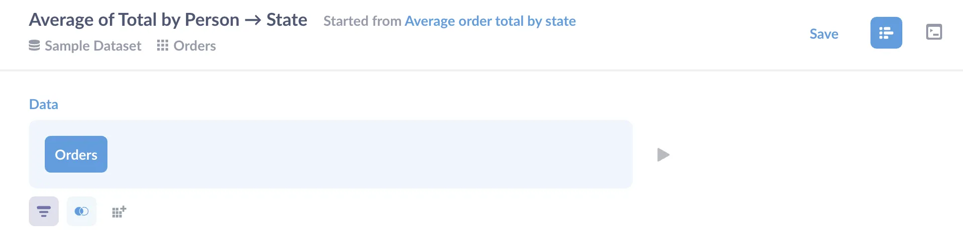 Starting from a saved question
