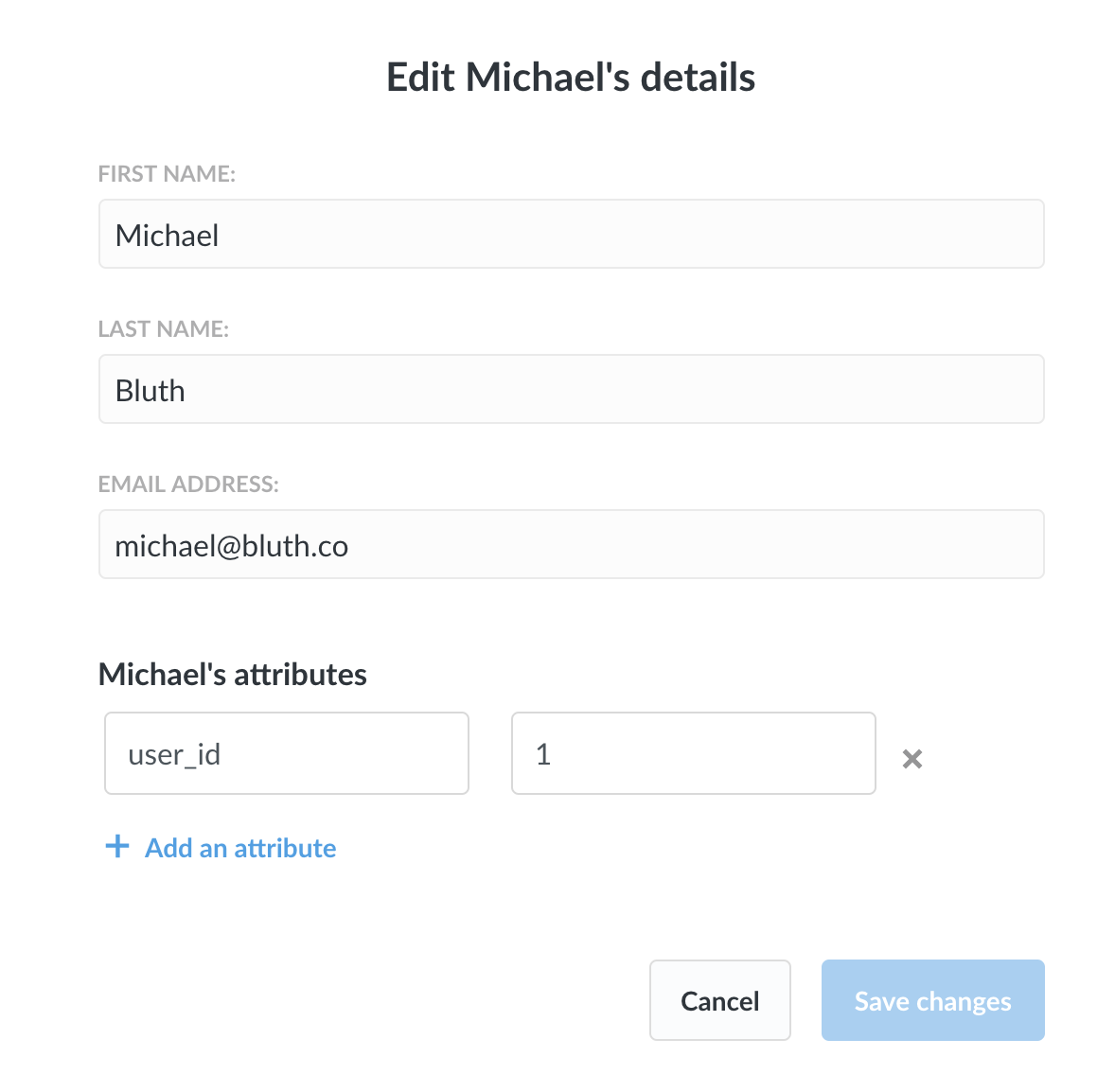 User details