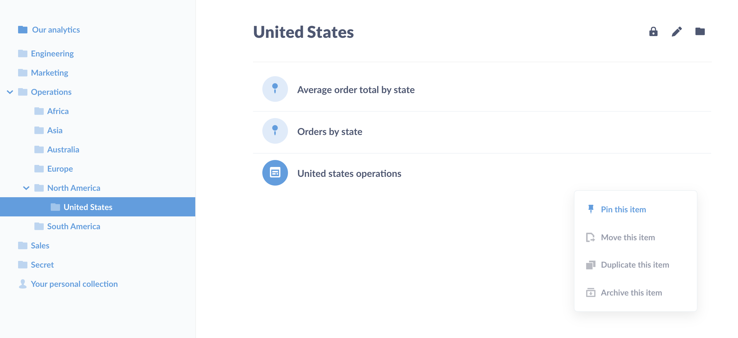 Pinning a dashboard in a collection