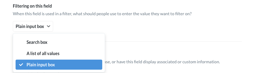 Filter options