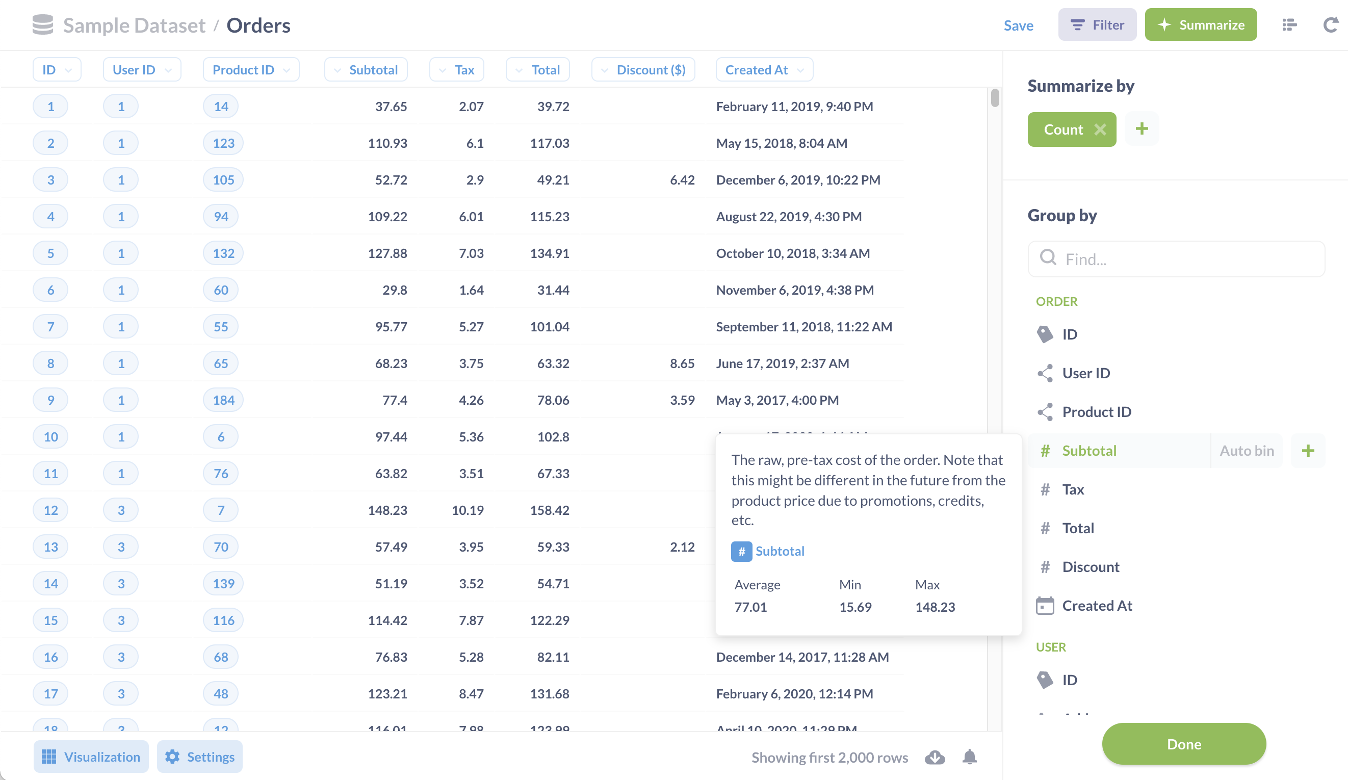 The graphical query builder