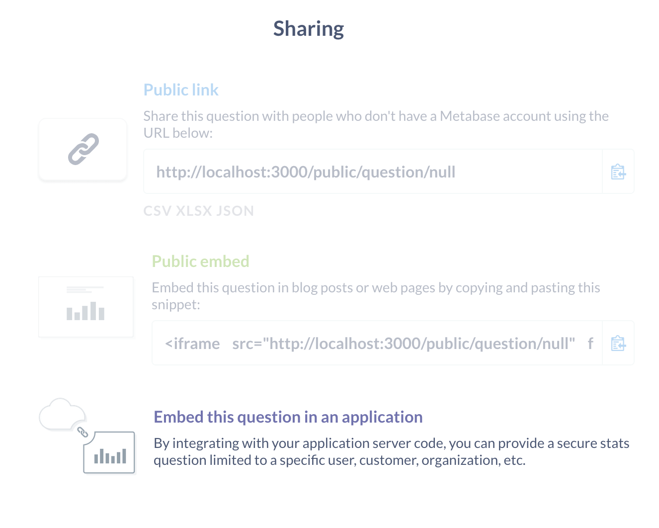 Enable sharing for a question