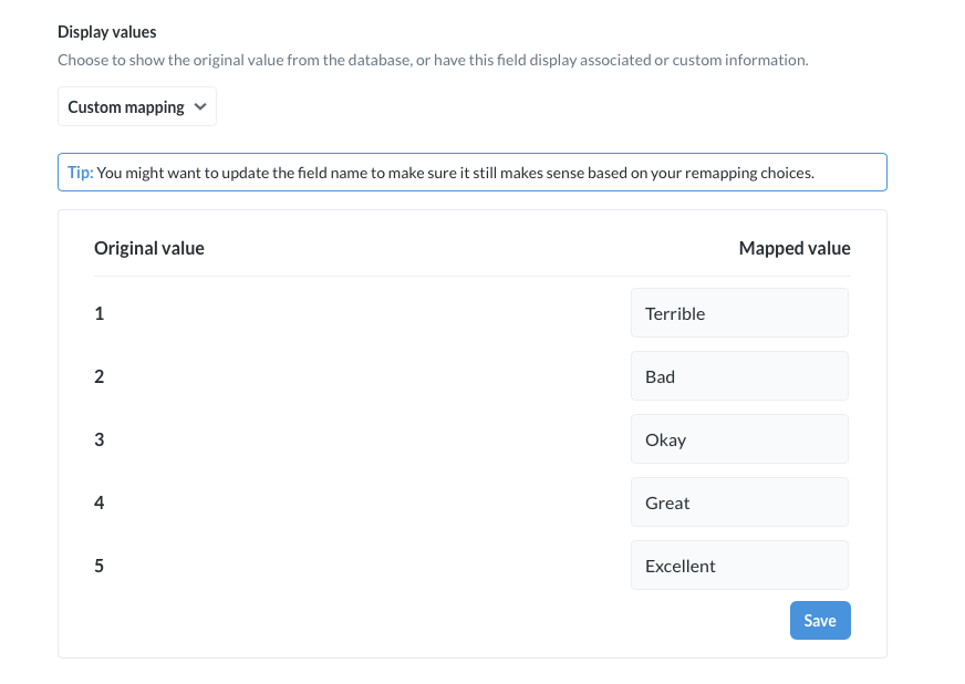 Remapping form