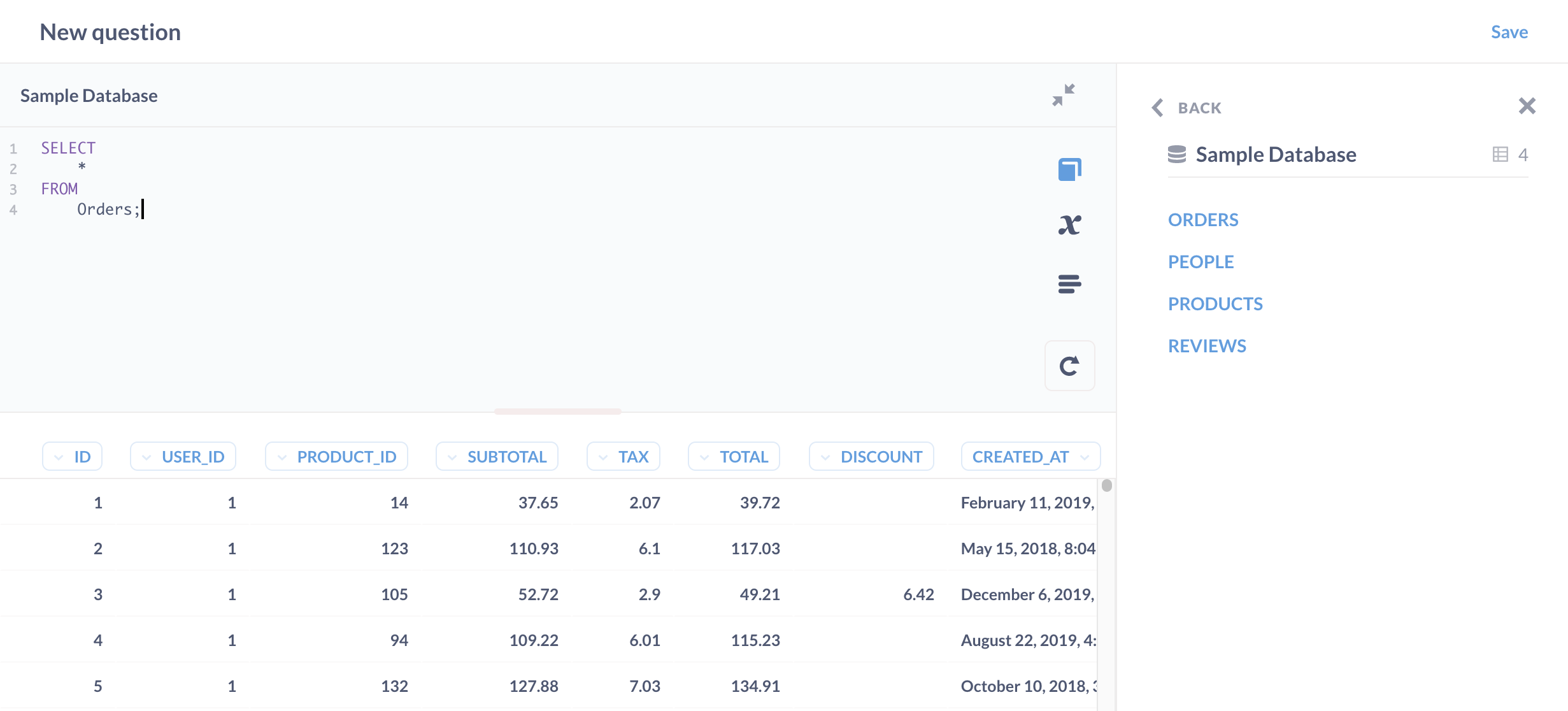 Data reference sidebar