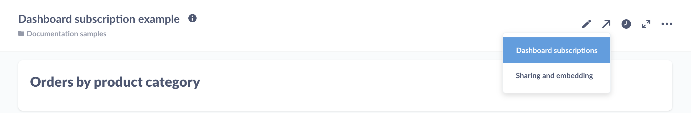 Select dashboard subscriptions