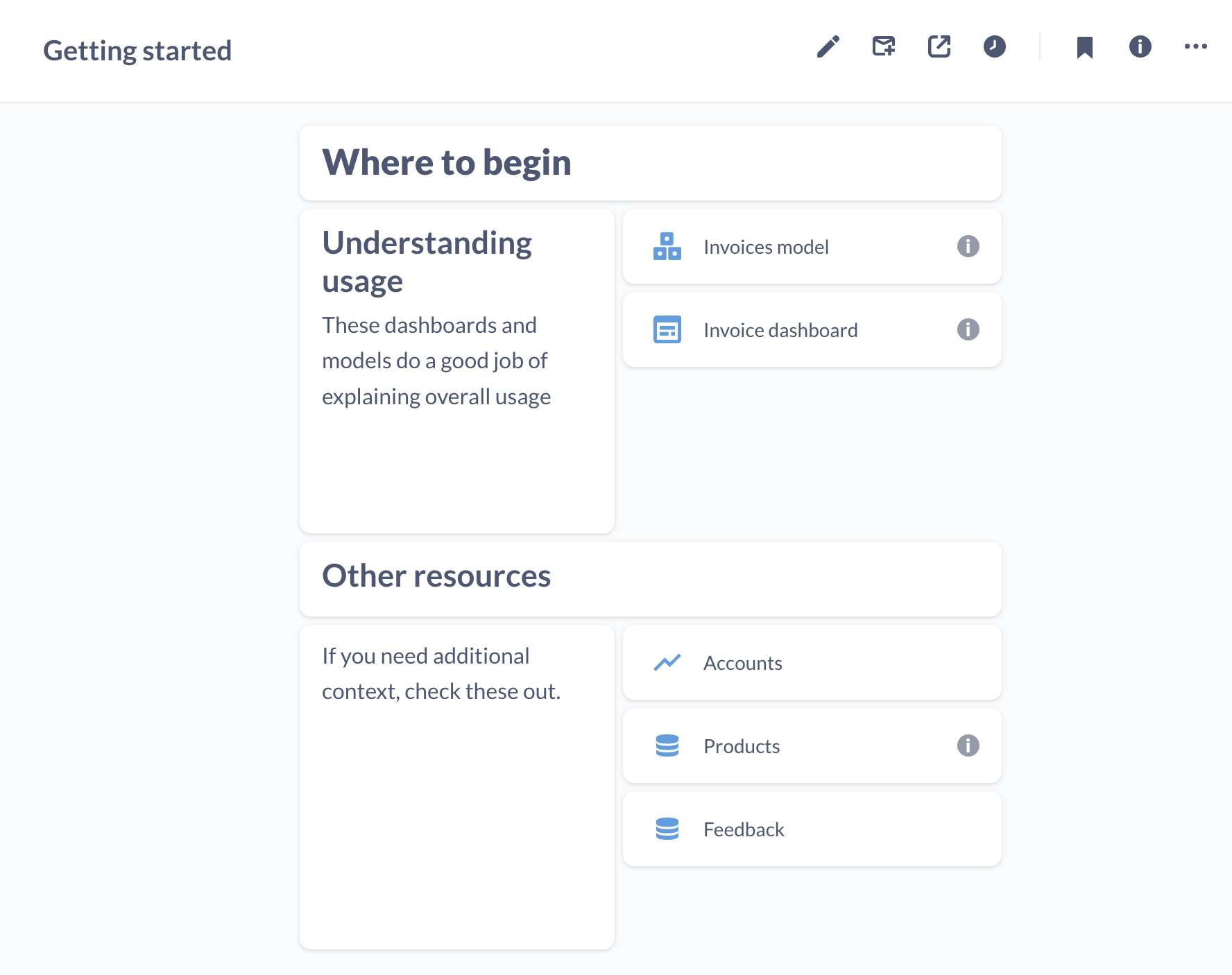 Dashboards with link cards