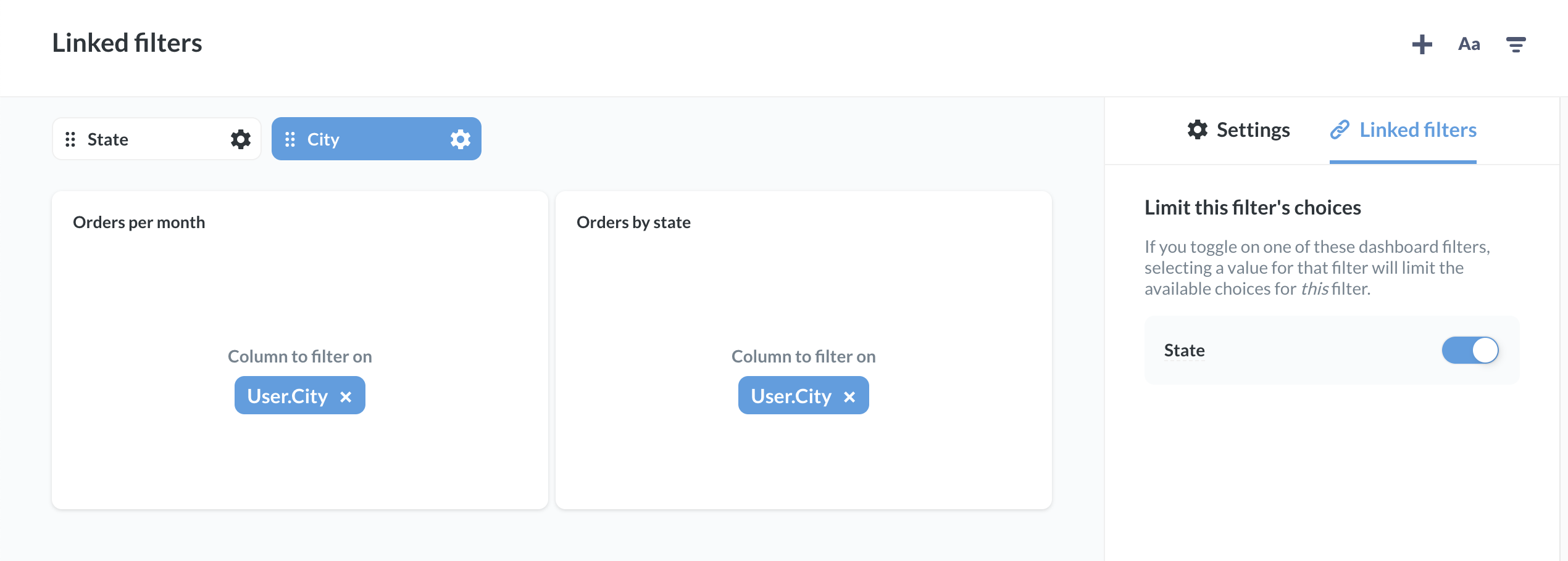 Linked filters