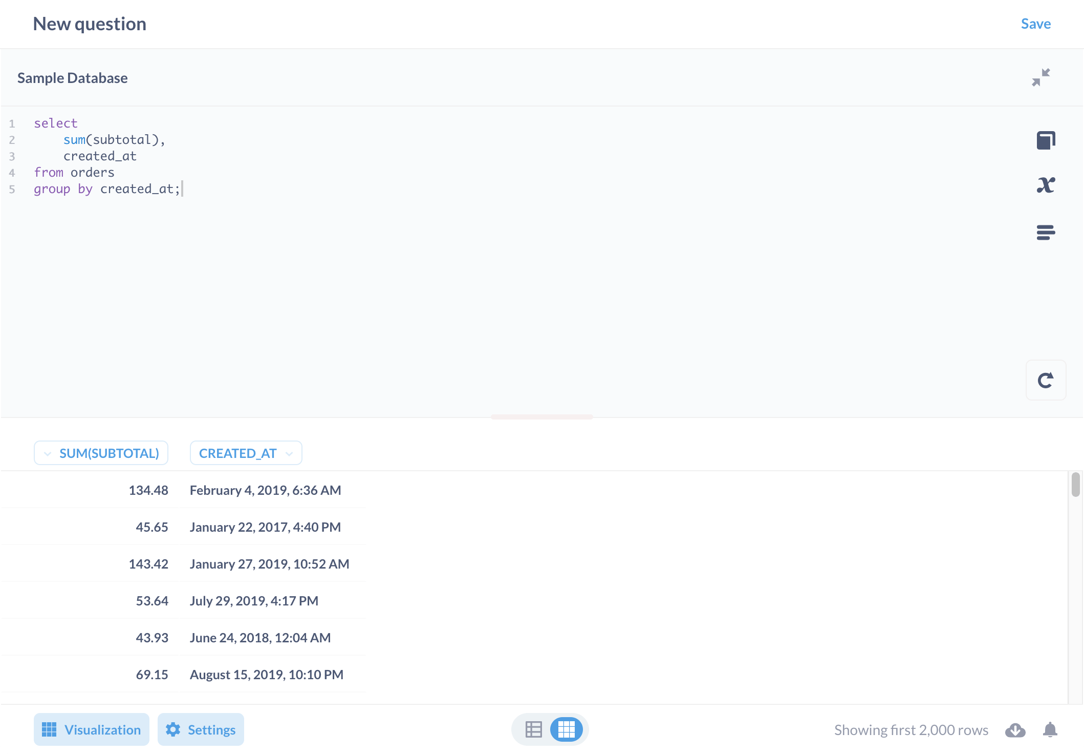SQL editor