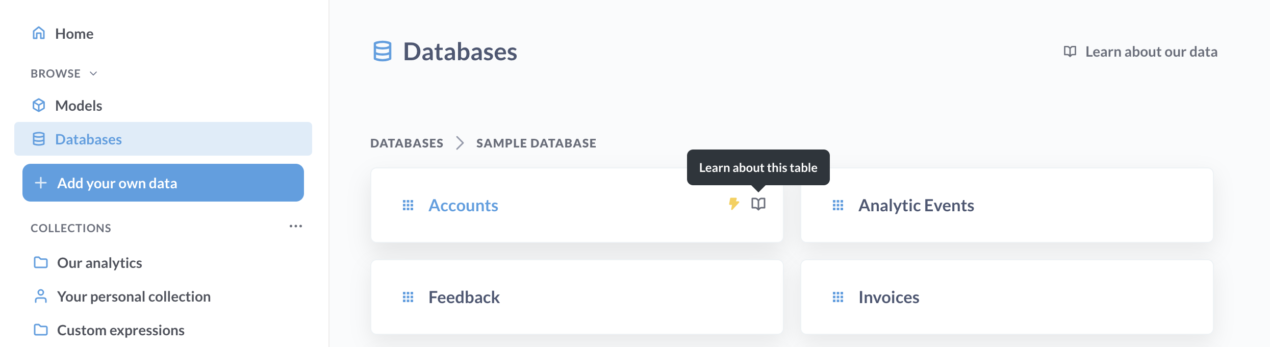 Browse databases